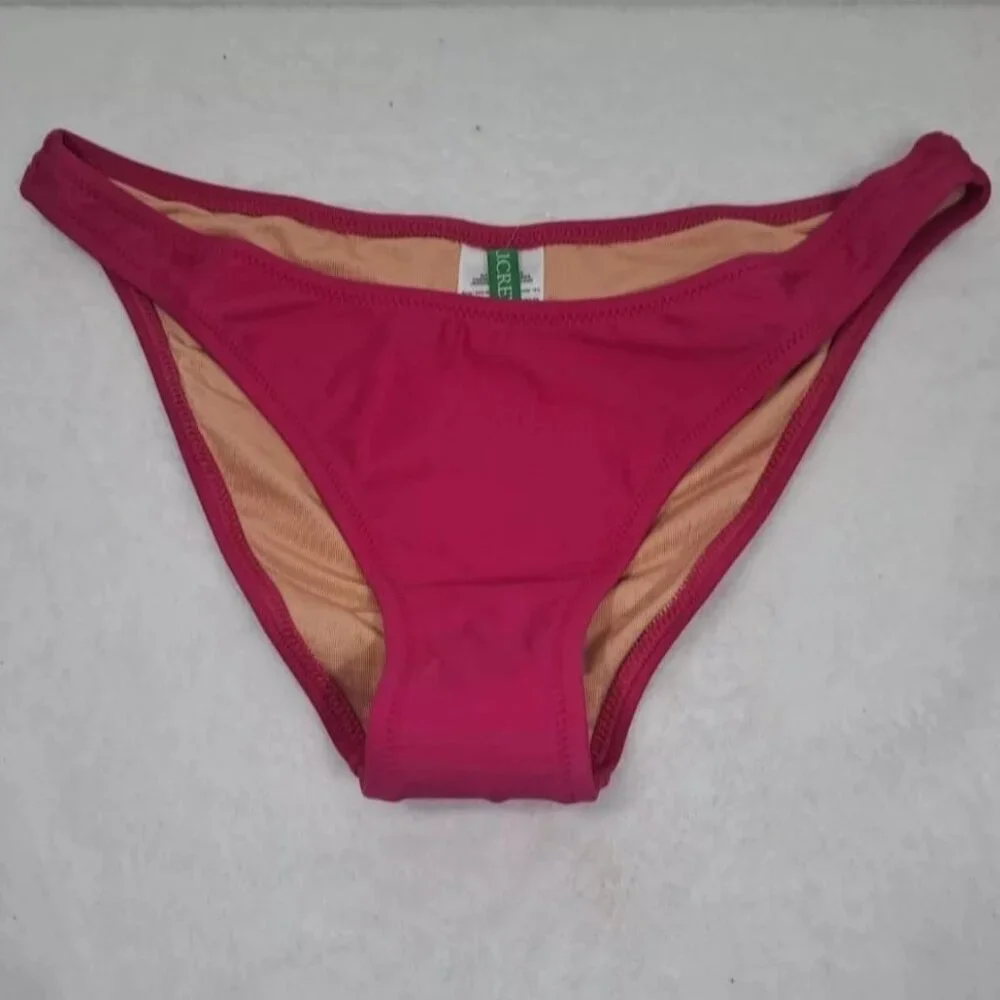 J. Crew Heritage 1989 High‎ Leg Bikini Bottom Size 3X Radiant Fuchsia Pink BP209